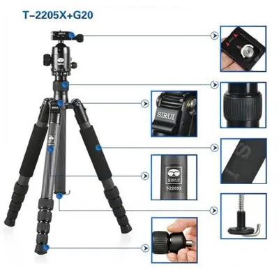 Sirui T-2205X  Carbon Fiber Compact Tripod Kit (G20 Ballhead)