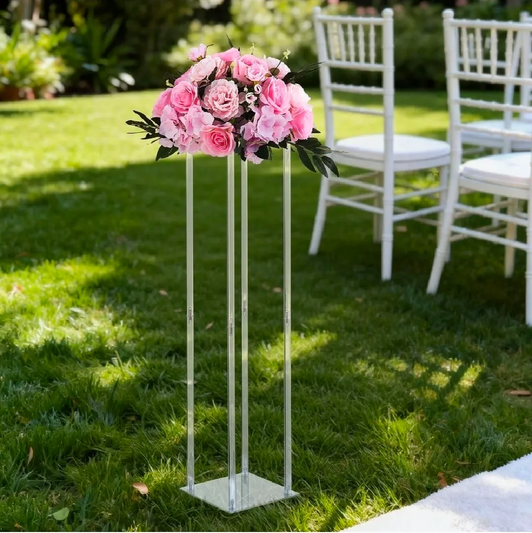  31.5-inch Acrylic Column Flower Stand, Floral Centerpiece Stand 