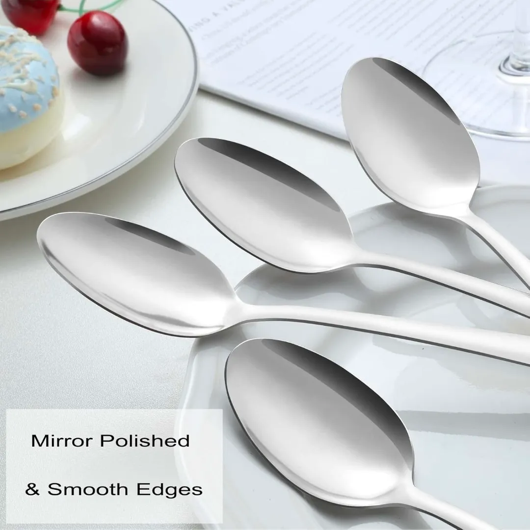 7.4 inch Dessert Spoons Silverware, Stainless Steel