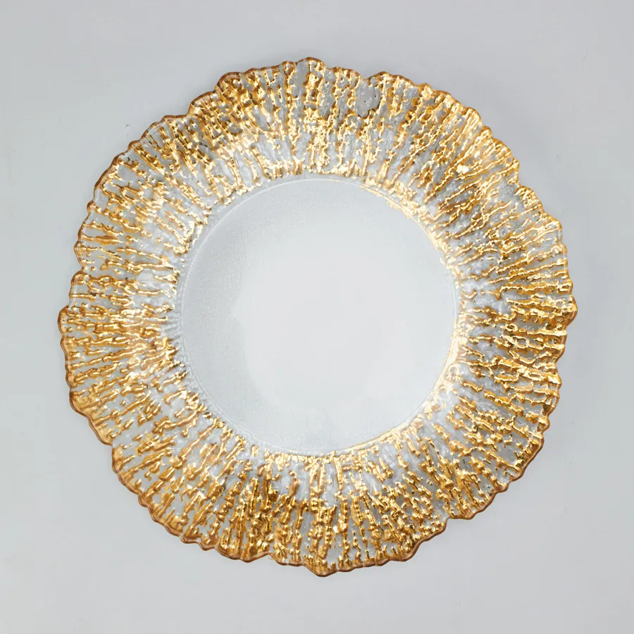 Glass Charger Plates Gold