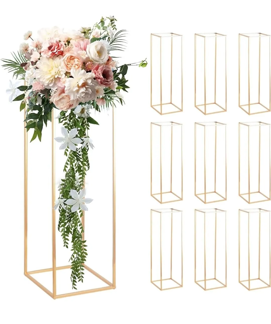 Gold Cube Column Stand