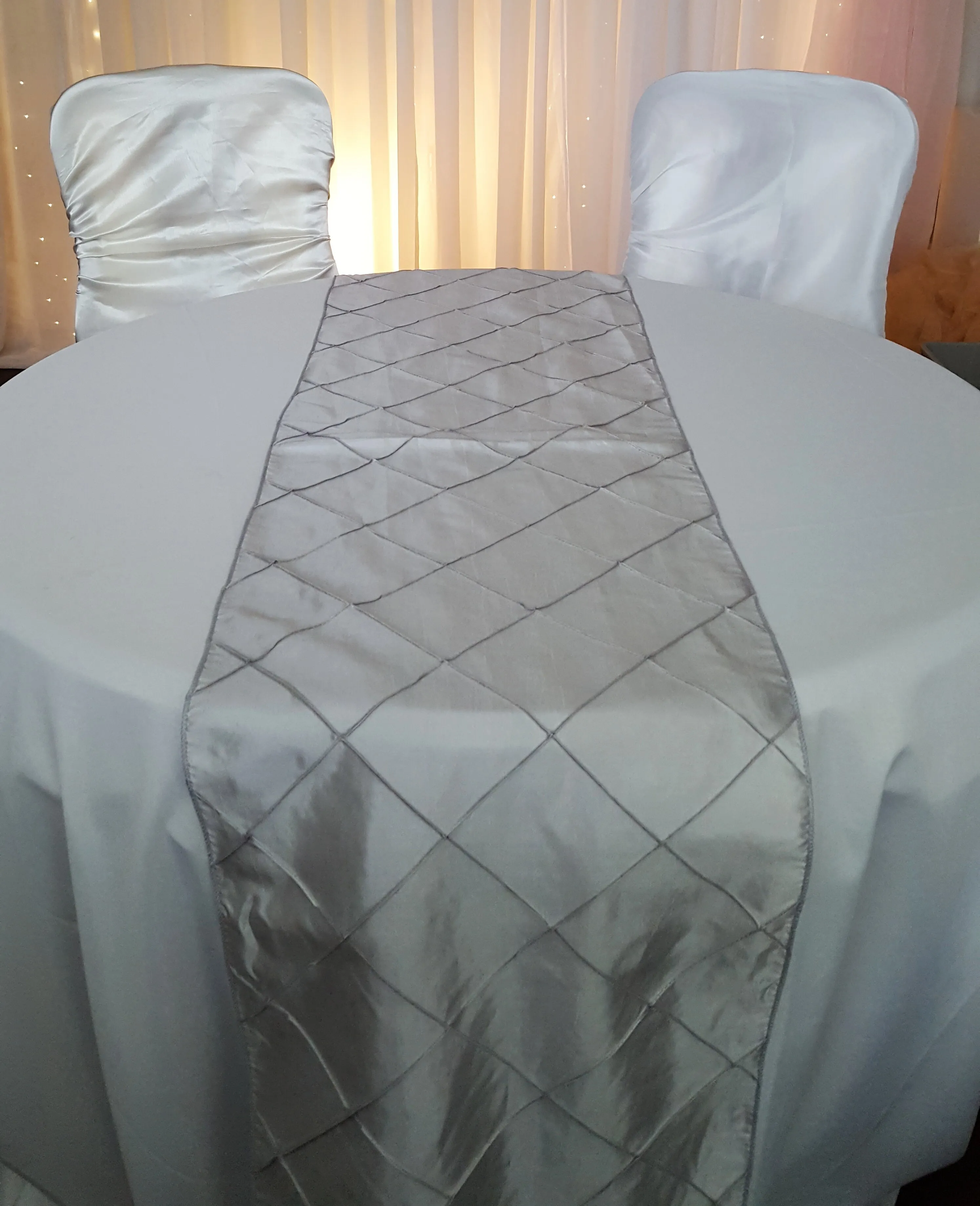 Table Runner - Pintuck - Silver