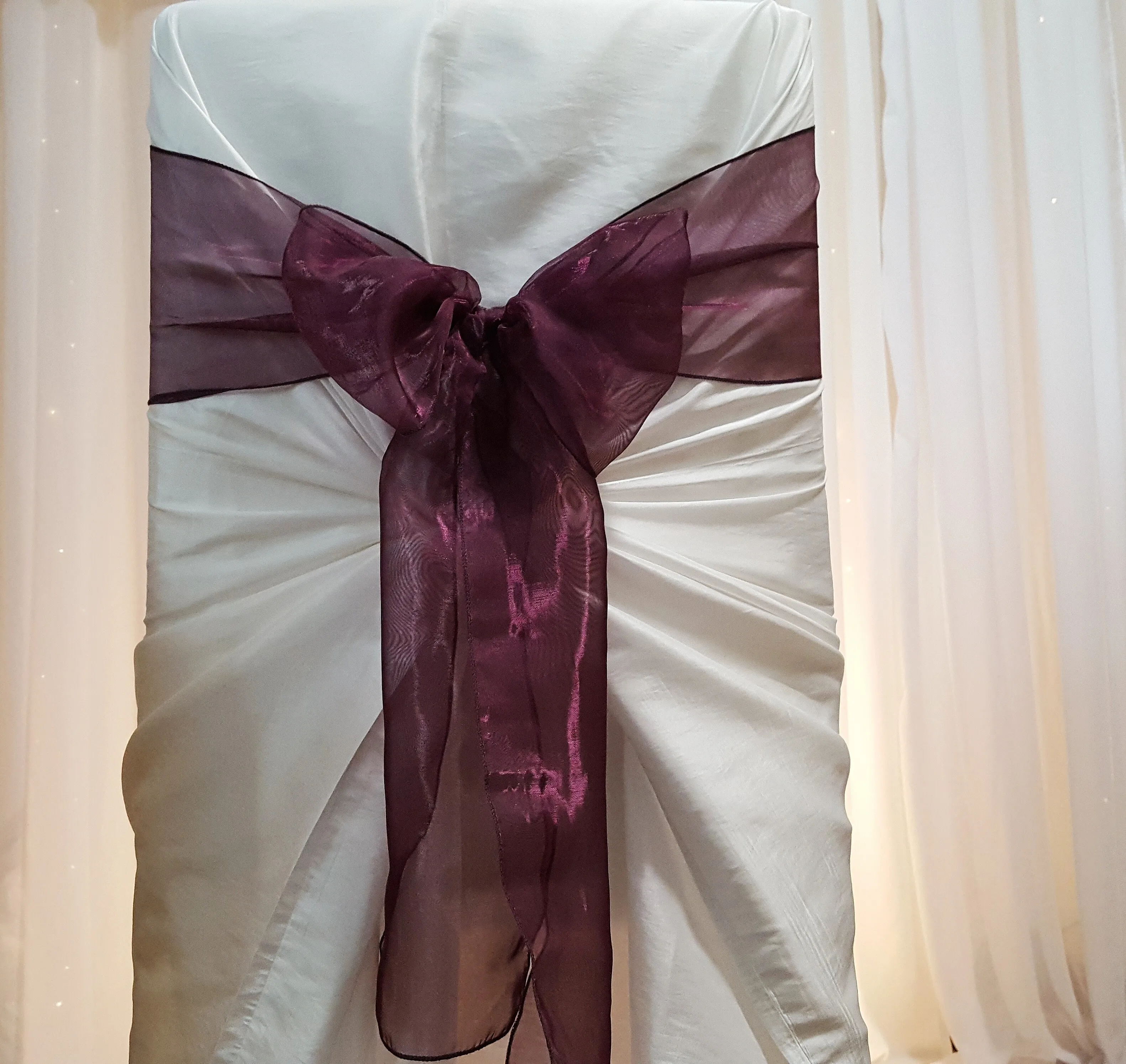 Sash - Organza - Eggplant