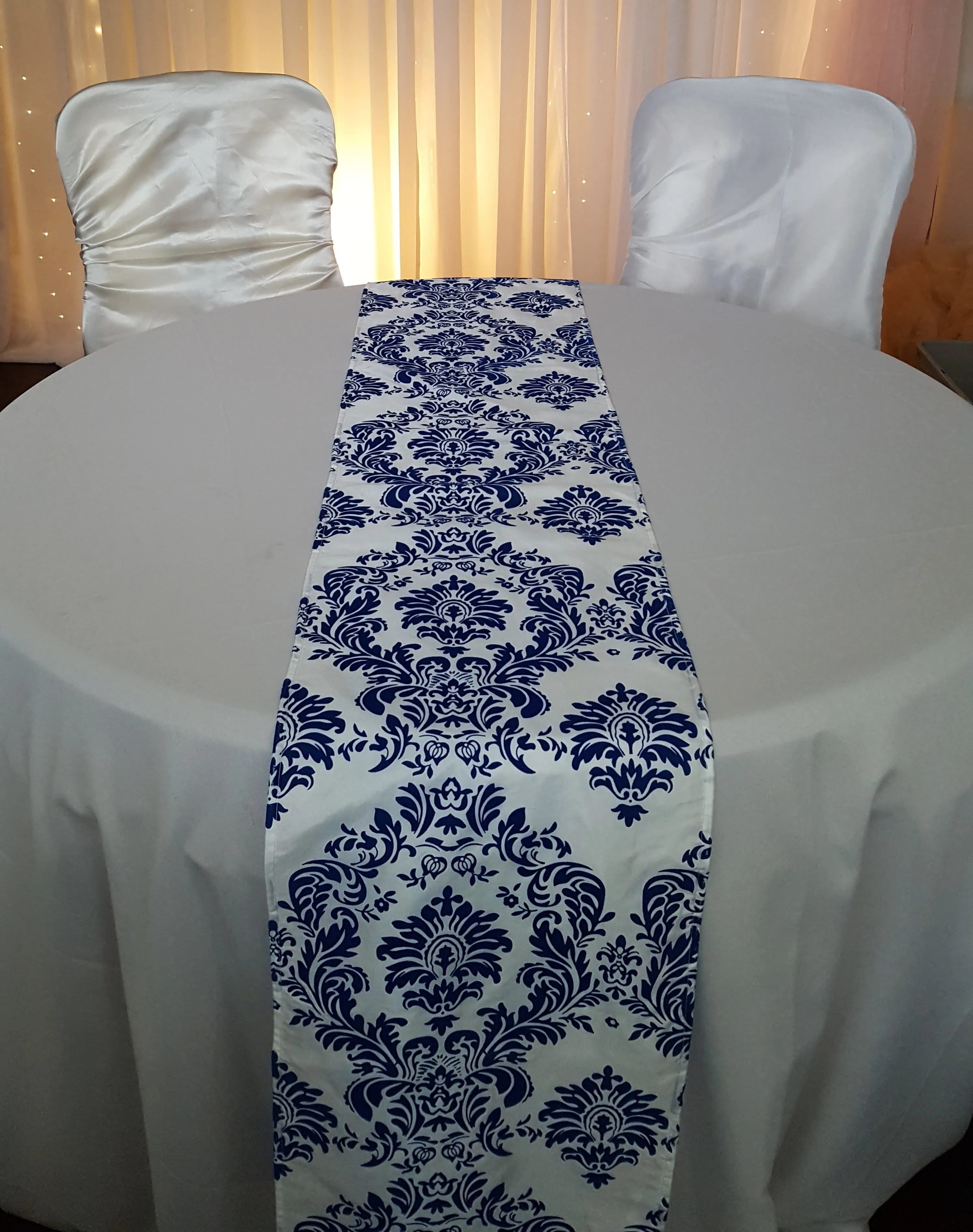 Table Runner - Damask - Blue