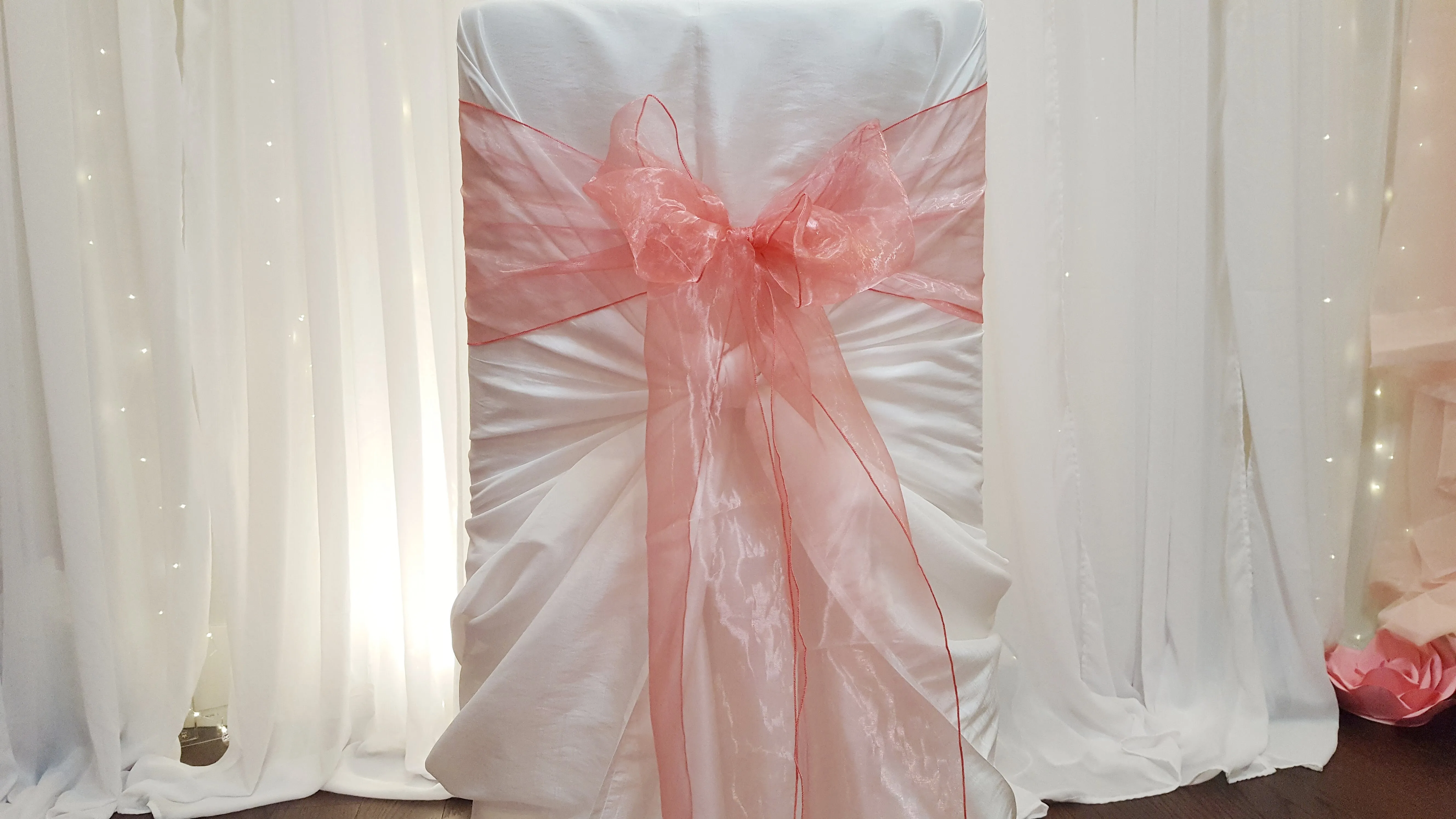 Sash - Organza - Coral