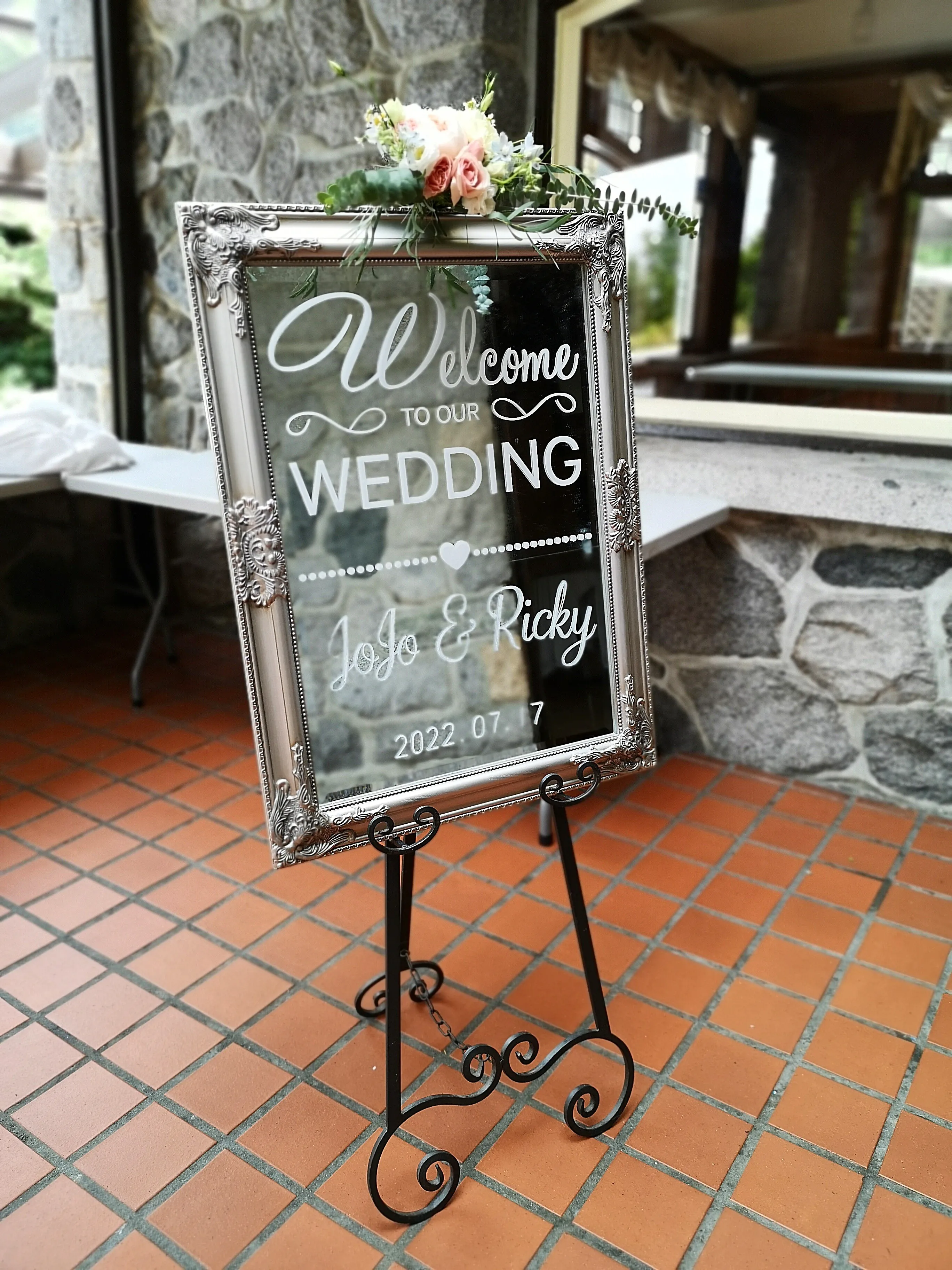 Sign - Welcome sign - Silver frame