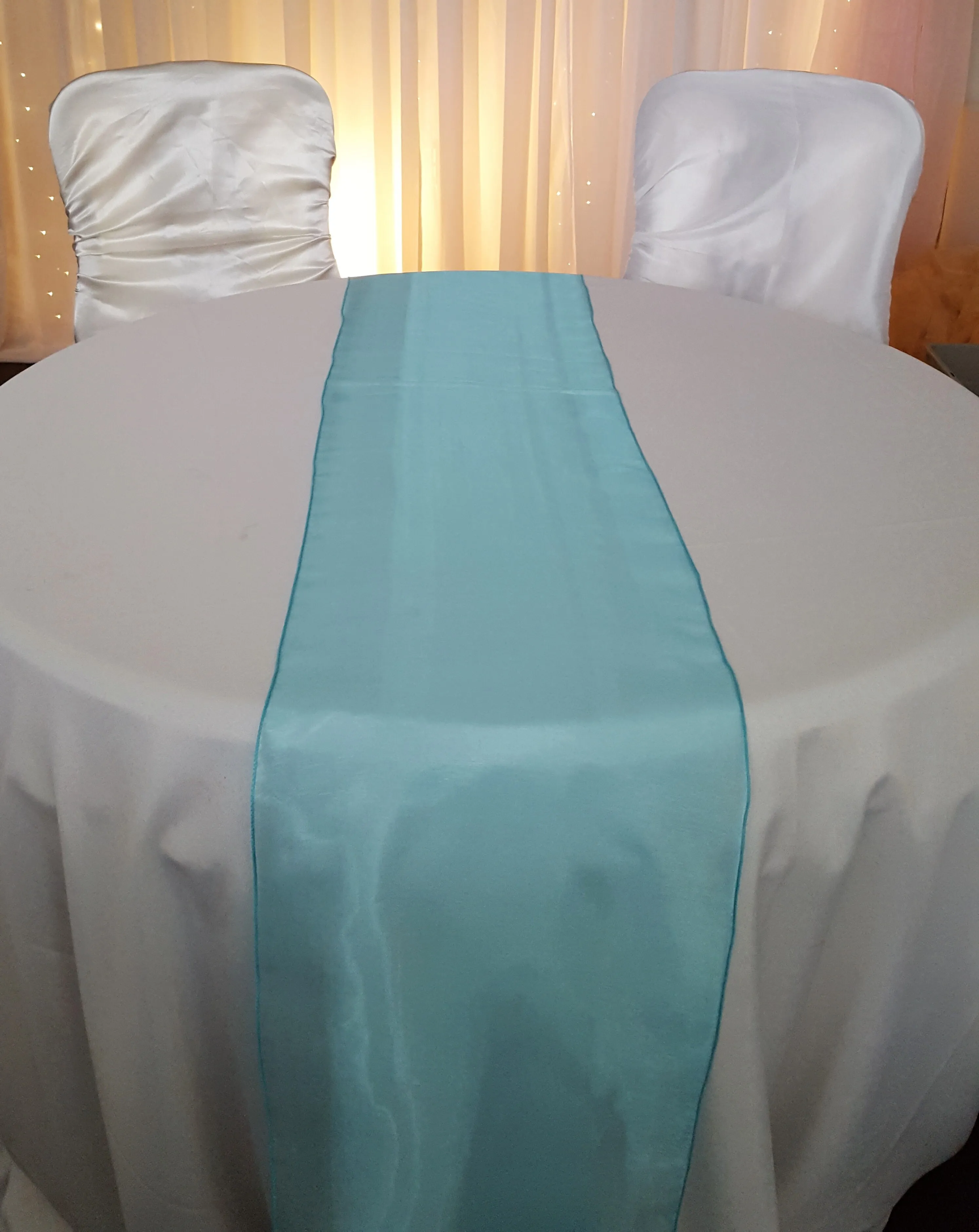 Table Runner - Organza - Aqua
