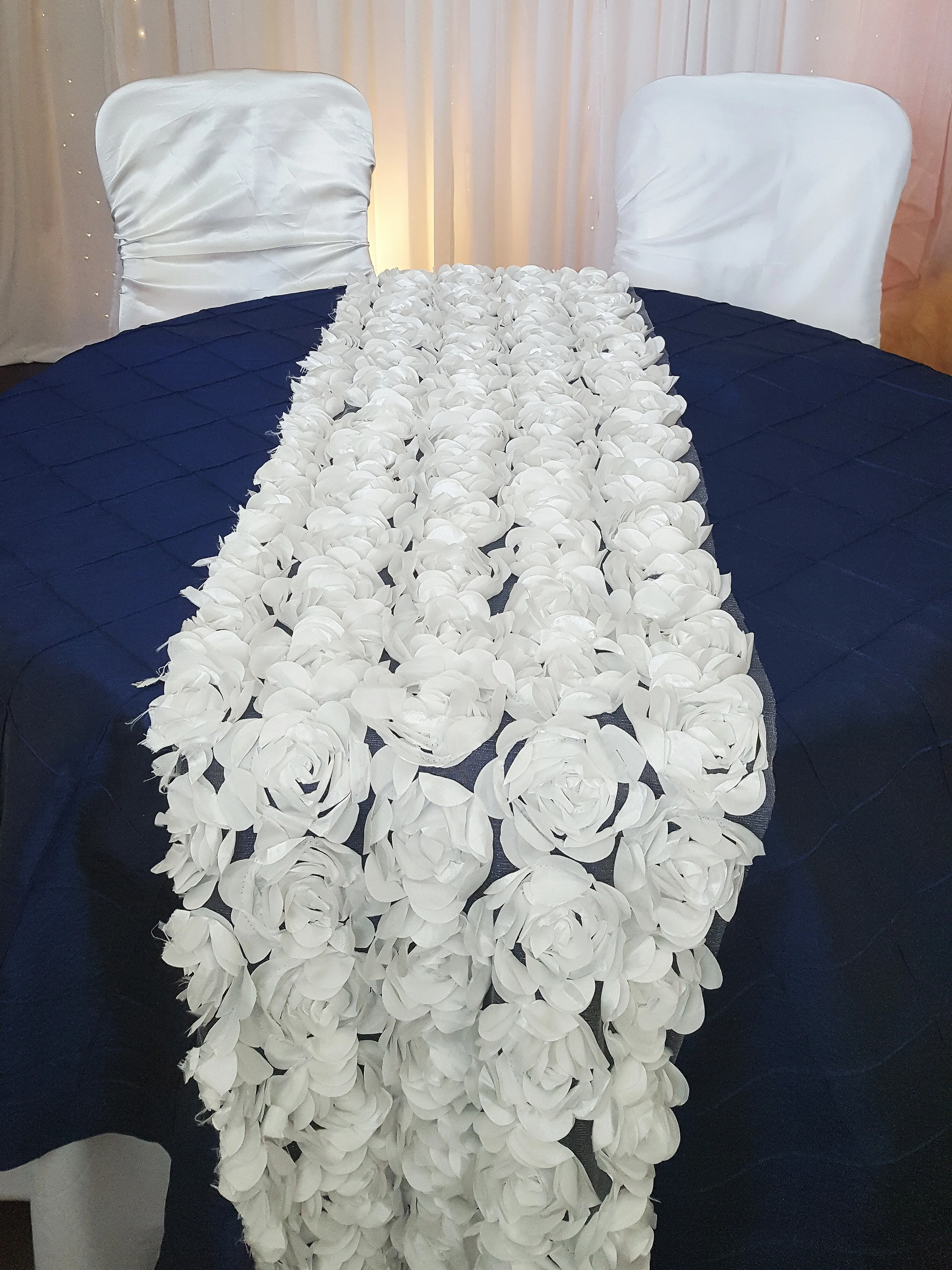 Table Runner - Rosette - White