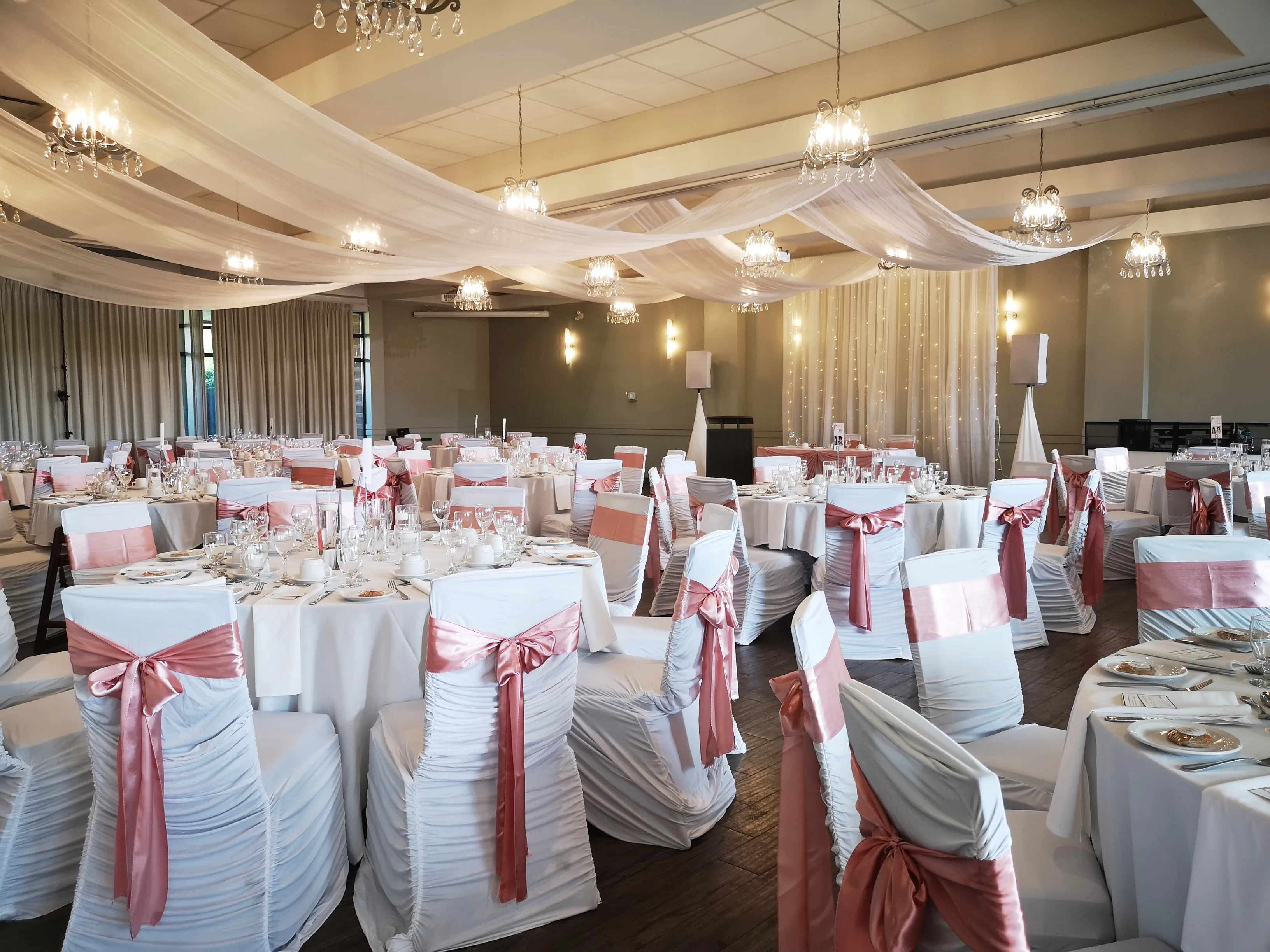 Chair Cover - Ruched - White