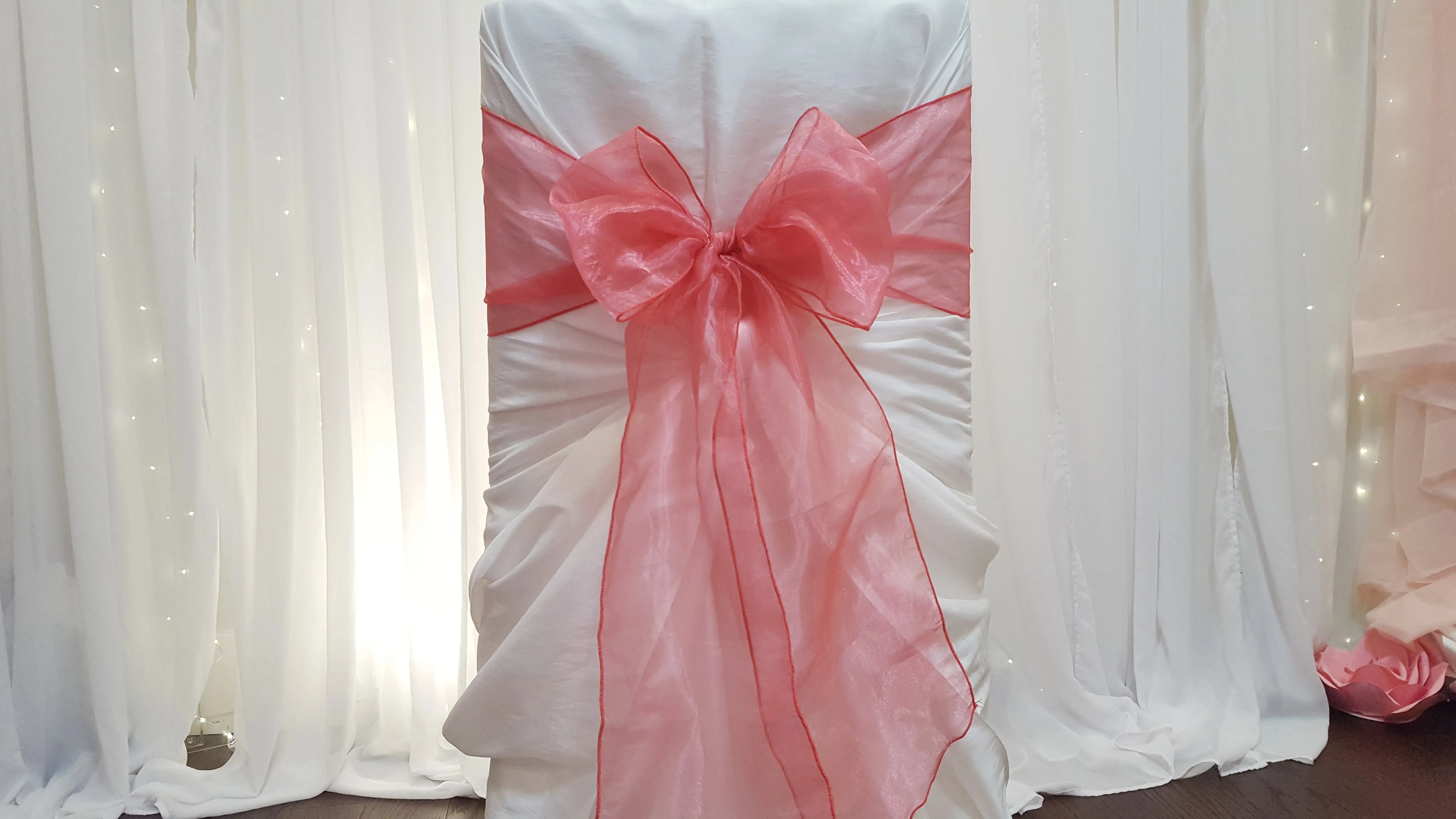 Sash - Organza - Coral Pink