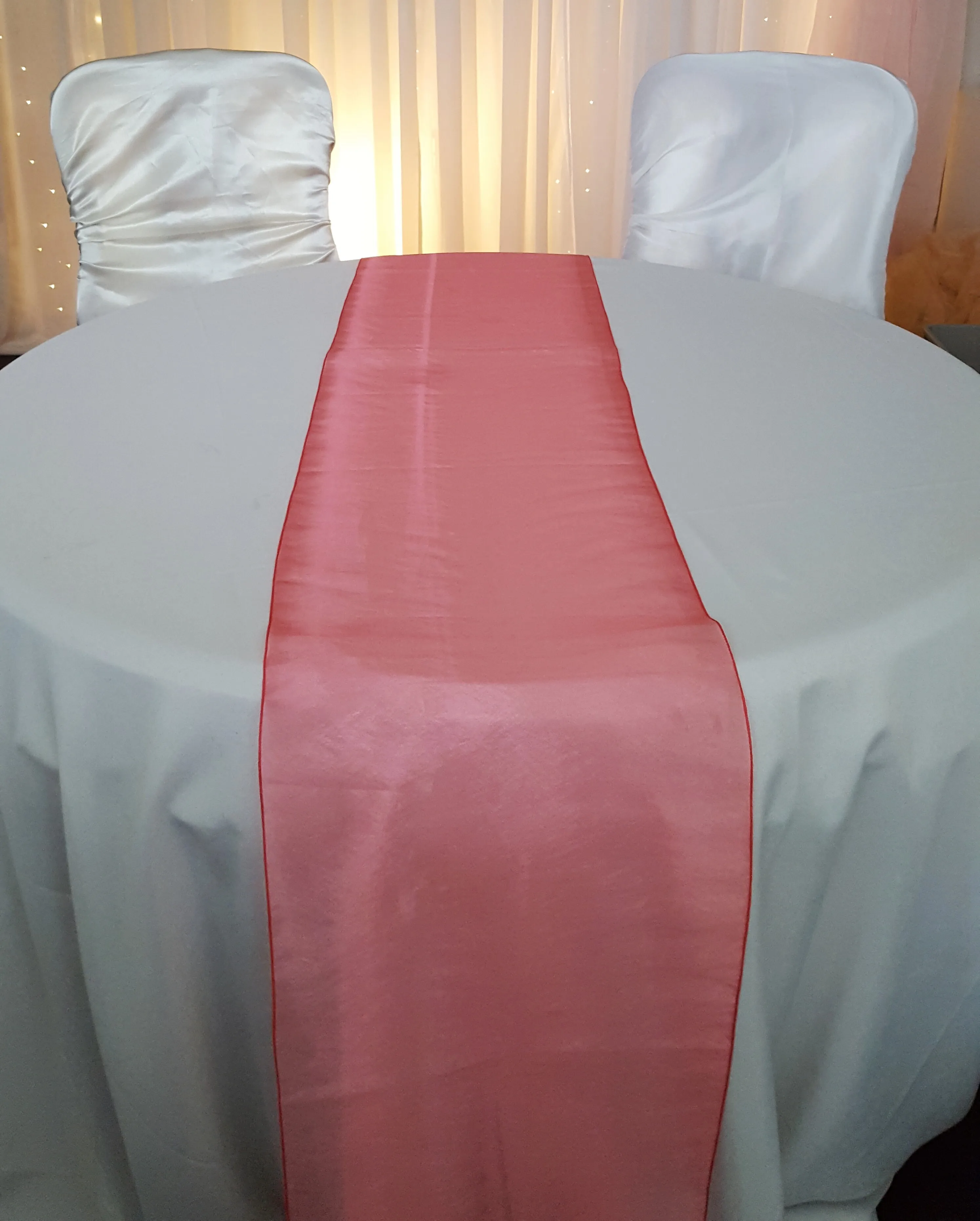 Table Runner - Organza - Hot Pink