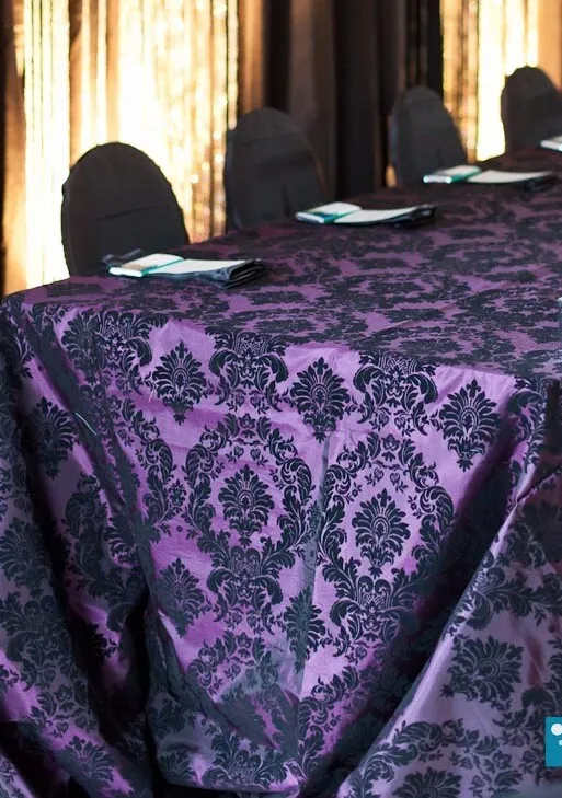 Rectangular Table Linen - 90x156in - Damask - Purple