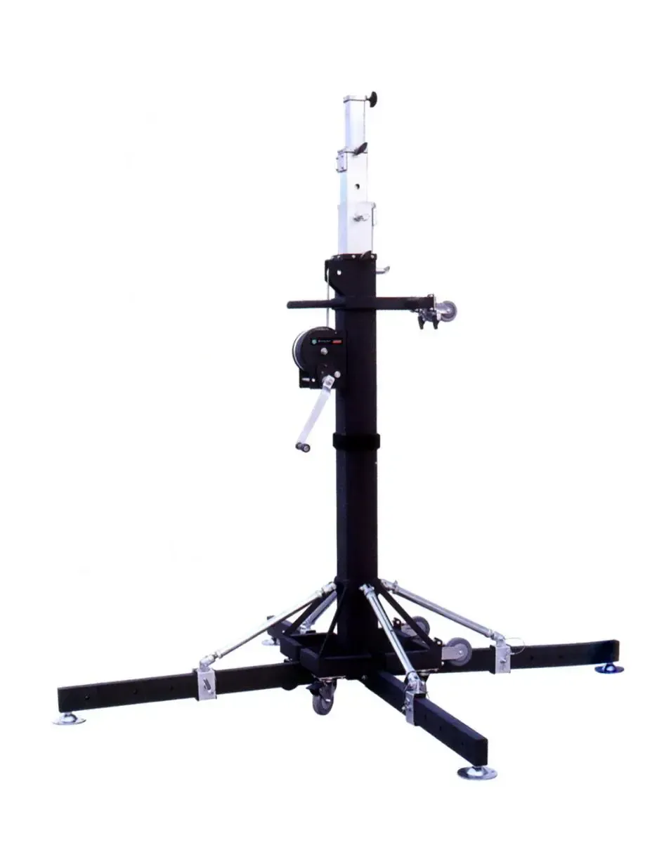 Winch up lighting stand