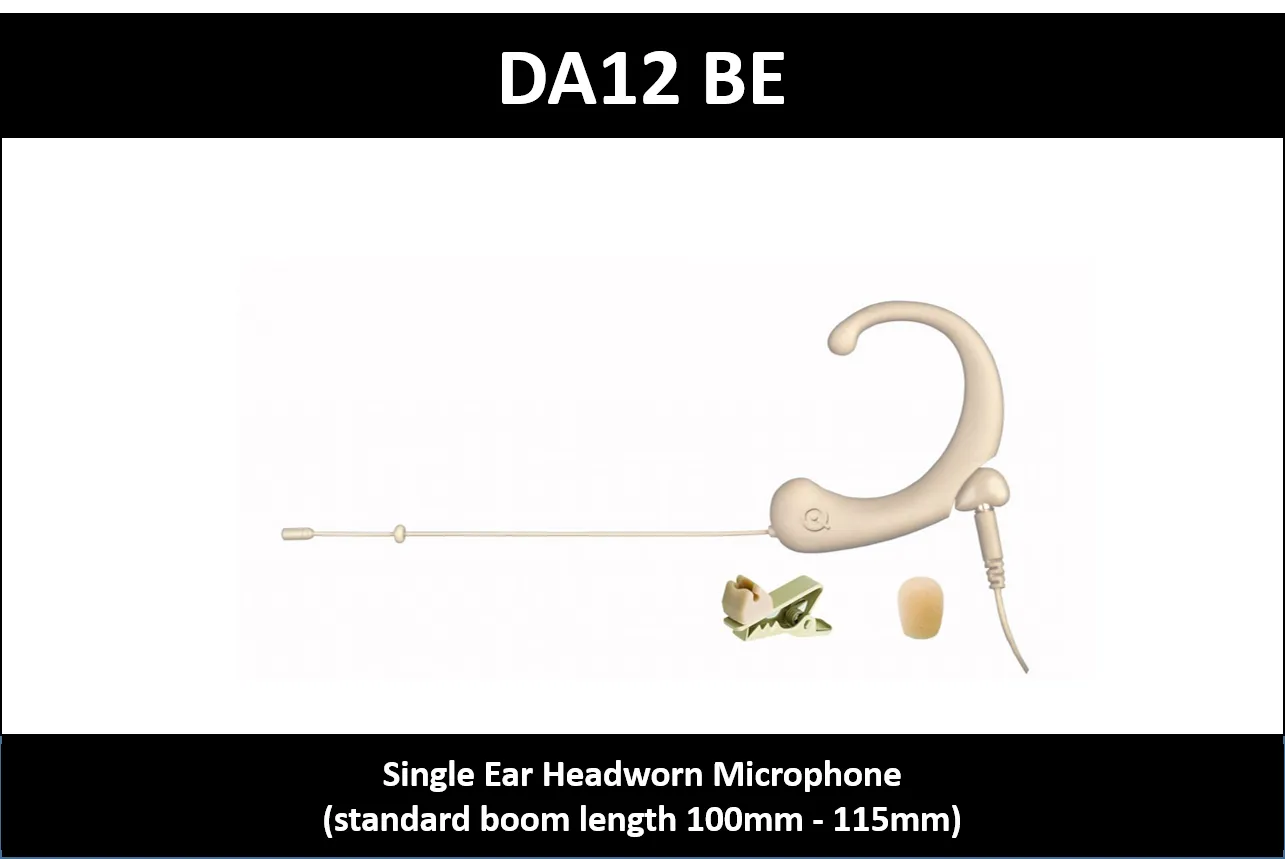 QUE Audio DA12 Single Ear Headworn Microphone