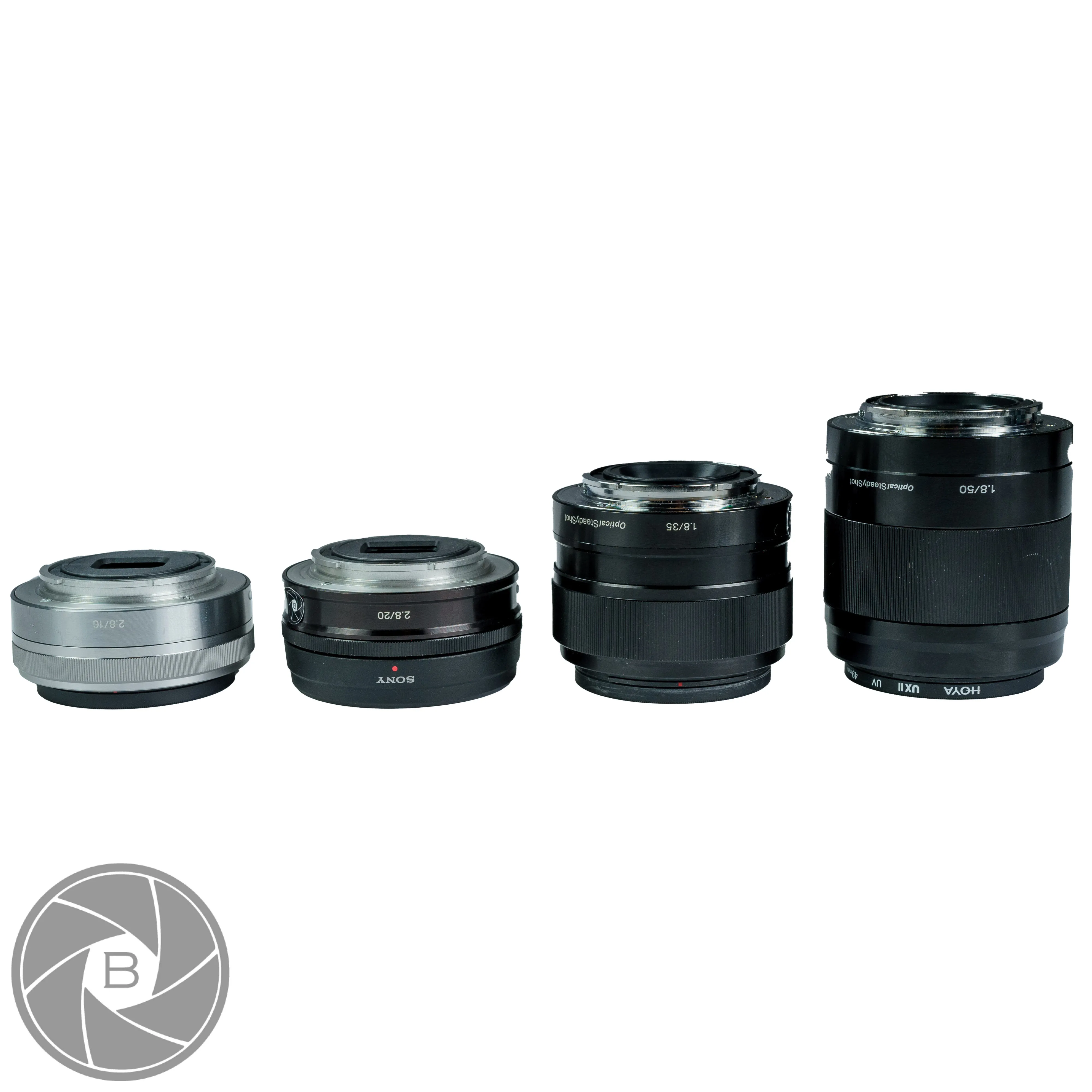 Sony APC-S lenzen set 16, 20, 35 en 50mm