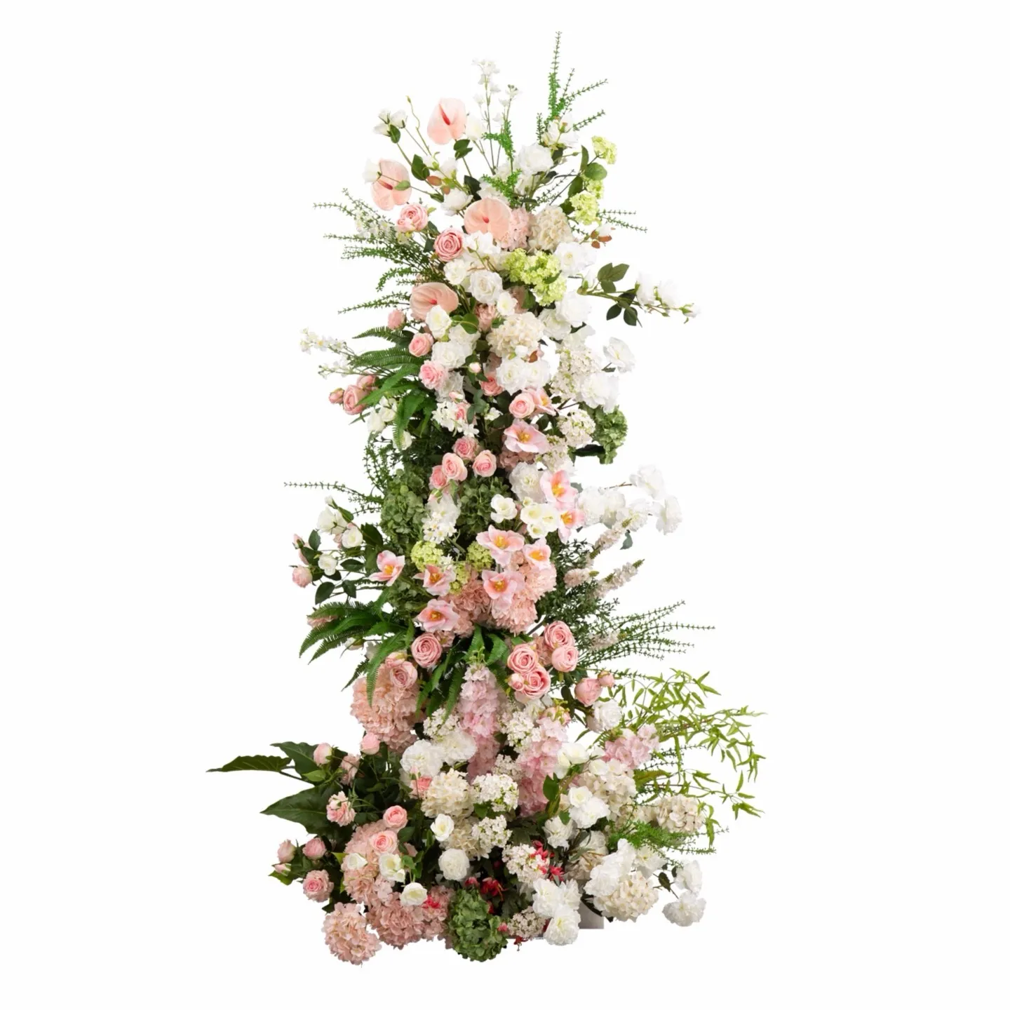 Green & White Flower Pillar