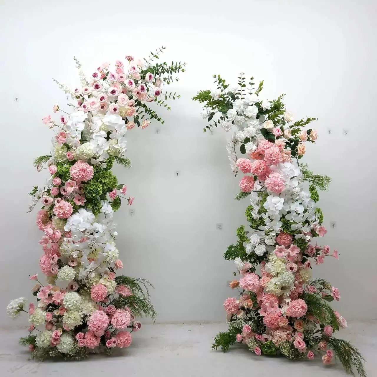 Pink & Green Flower Arch Backdrop