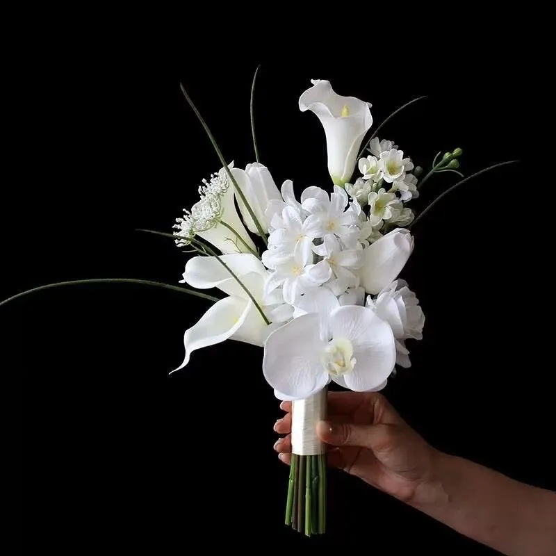 White Calla & Orchid Bridal Bouquet