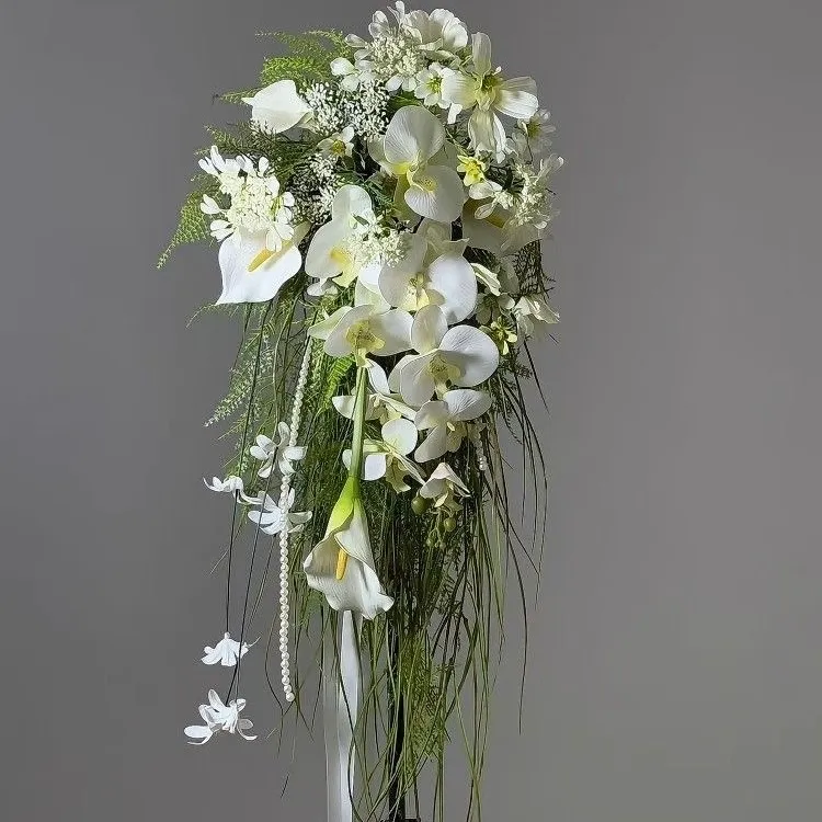 White Orchid Cascade Bridal Bouquet