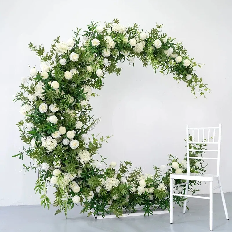 Green Moon Flower Arch Backdrop