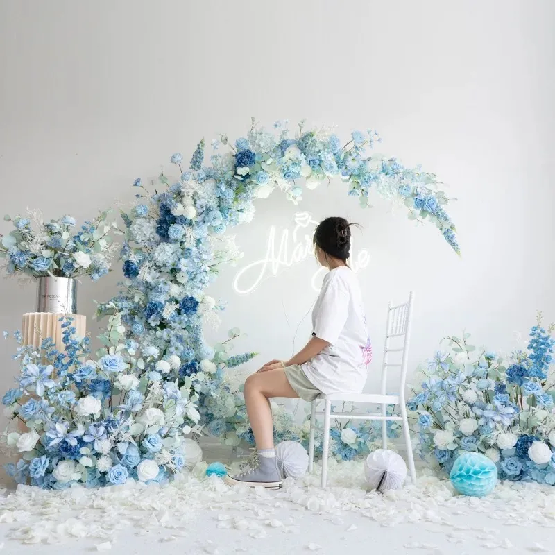 Baby Blue Moon Flower Arch Backdrop