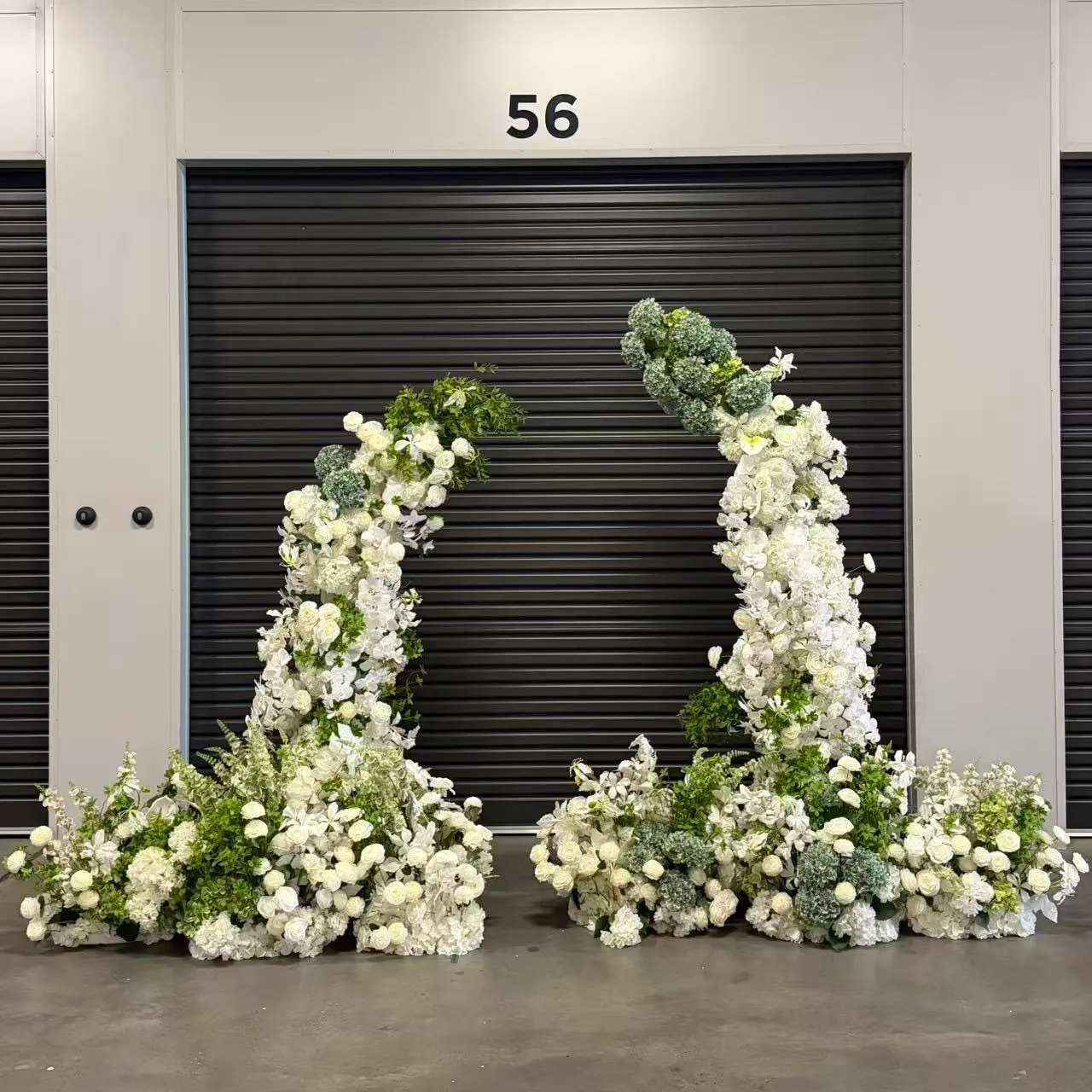 Botanical White & Green Flower Arch Backdrop