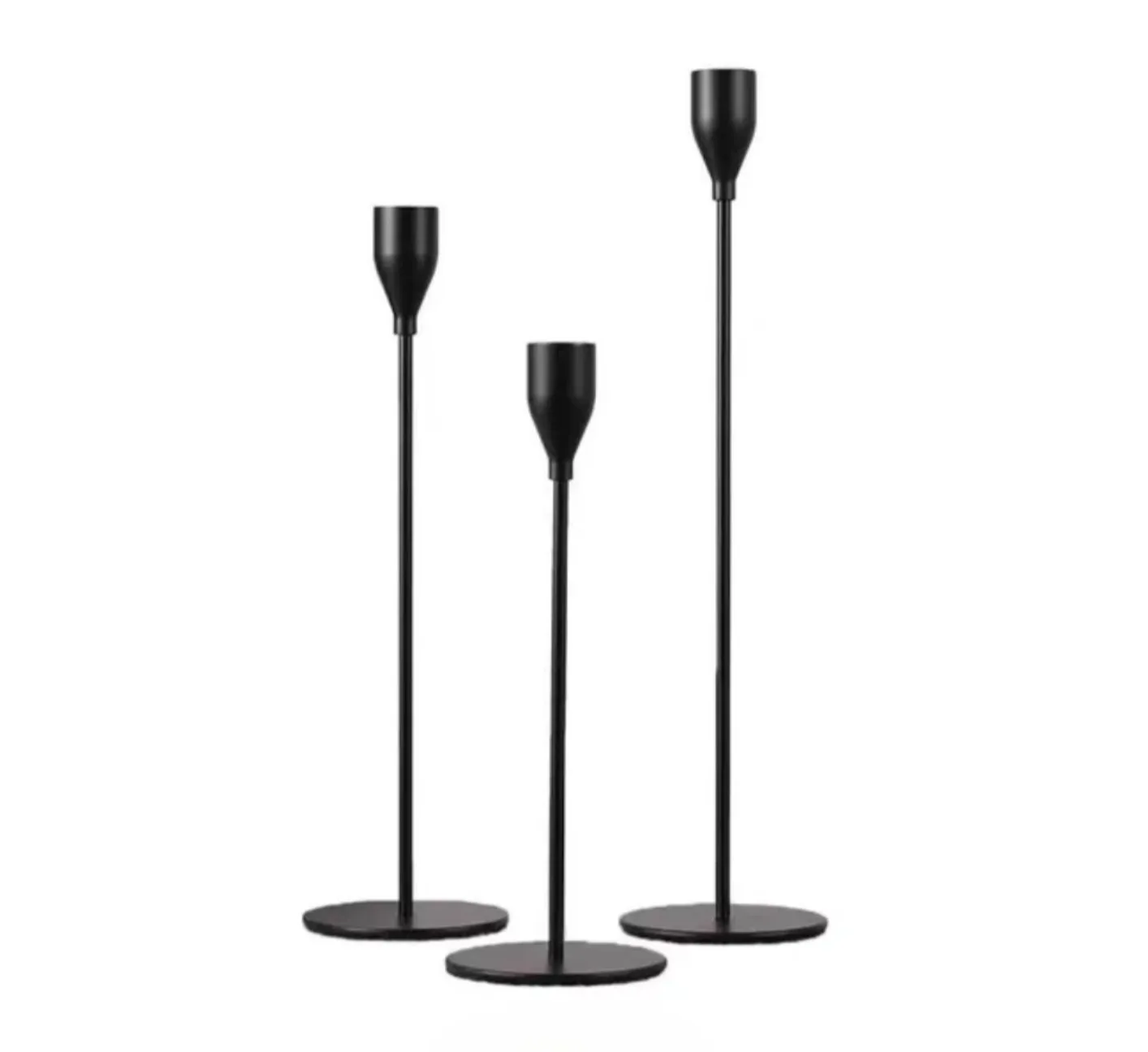 Kerzenständer Schwarz (3er Set)