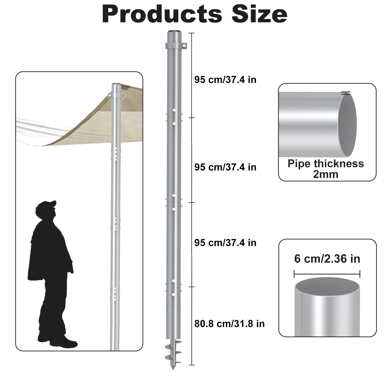 Screw in Wedding Light Pole