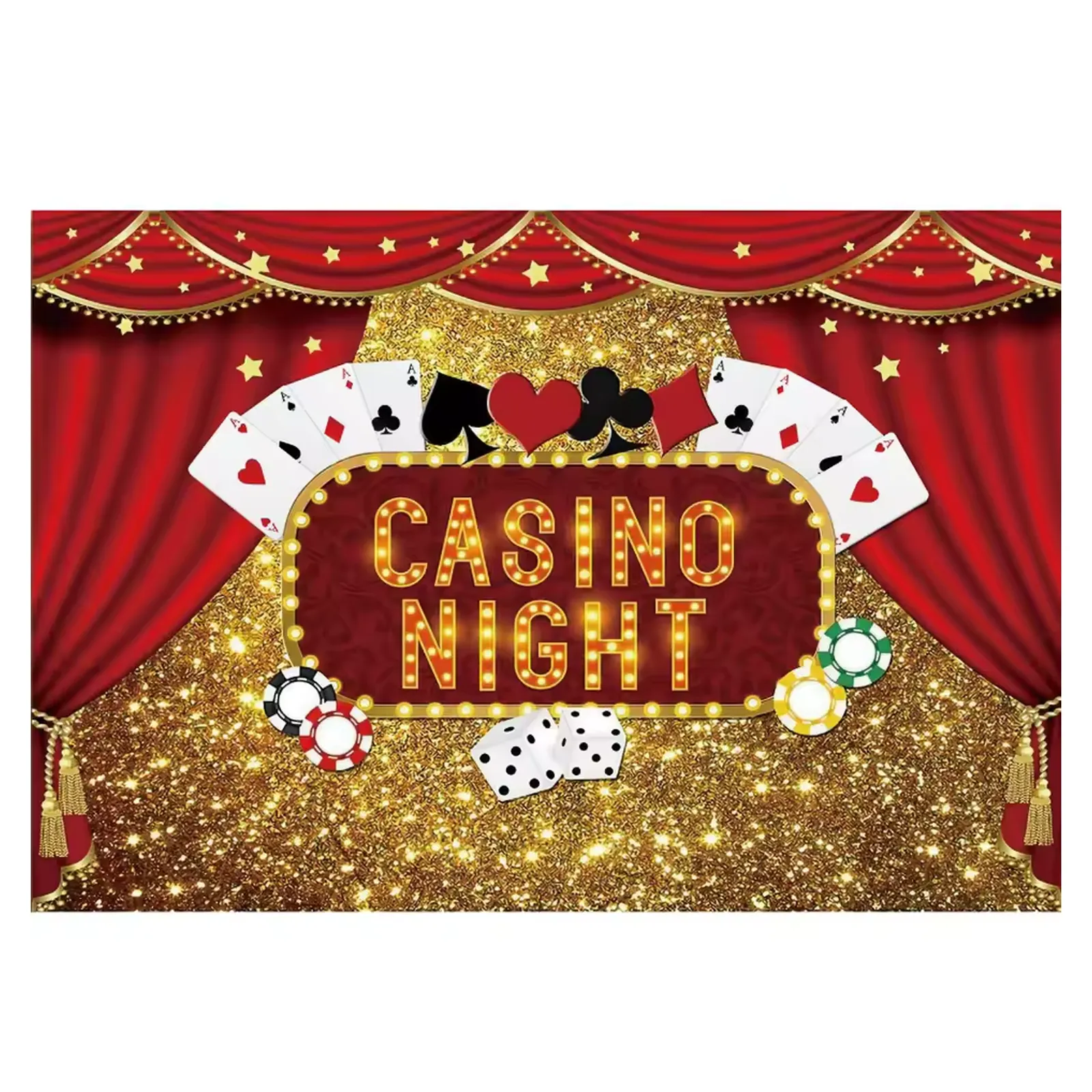 Casino Thema Doek voor Decoratie afmeting 270x180 cm