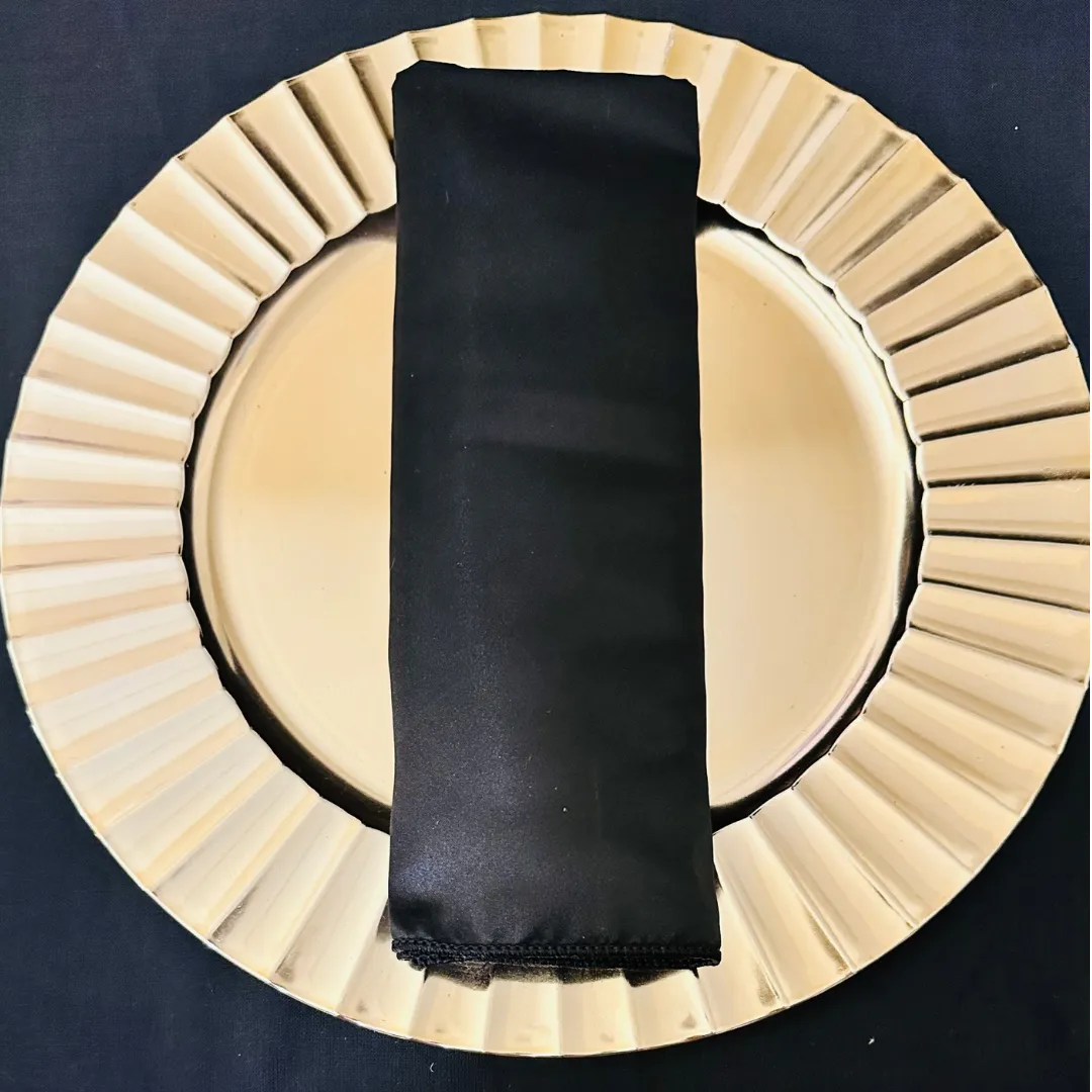 Black Duchess Satin Napkins