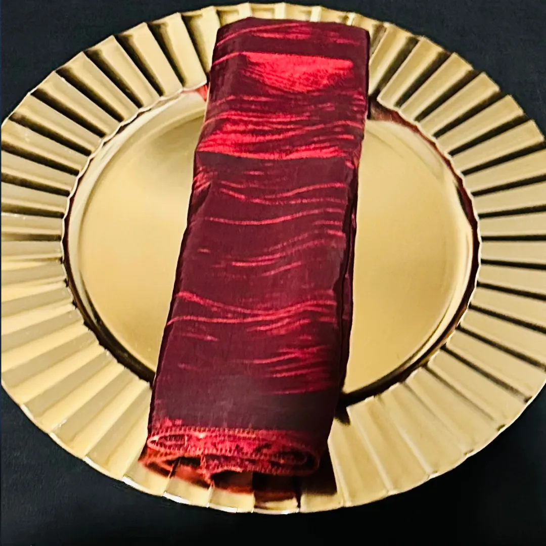 Burgundy Crinkle Taffeta Napkins