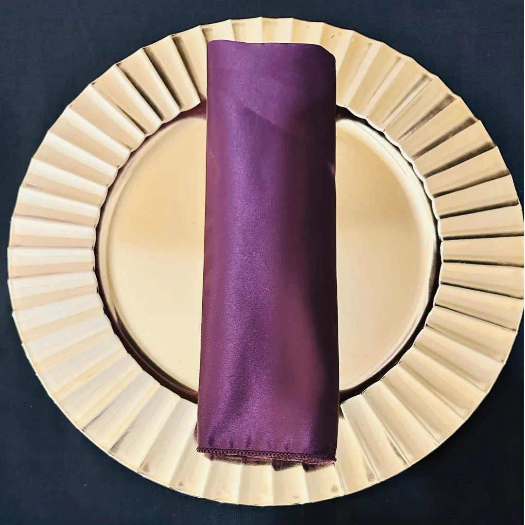 Aubergine Duchess Satin Napkins