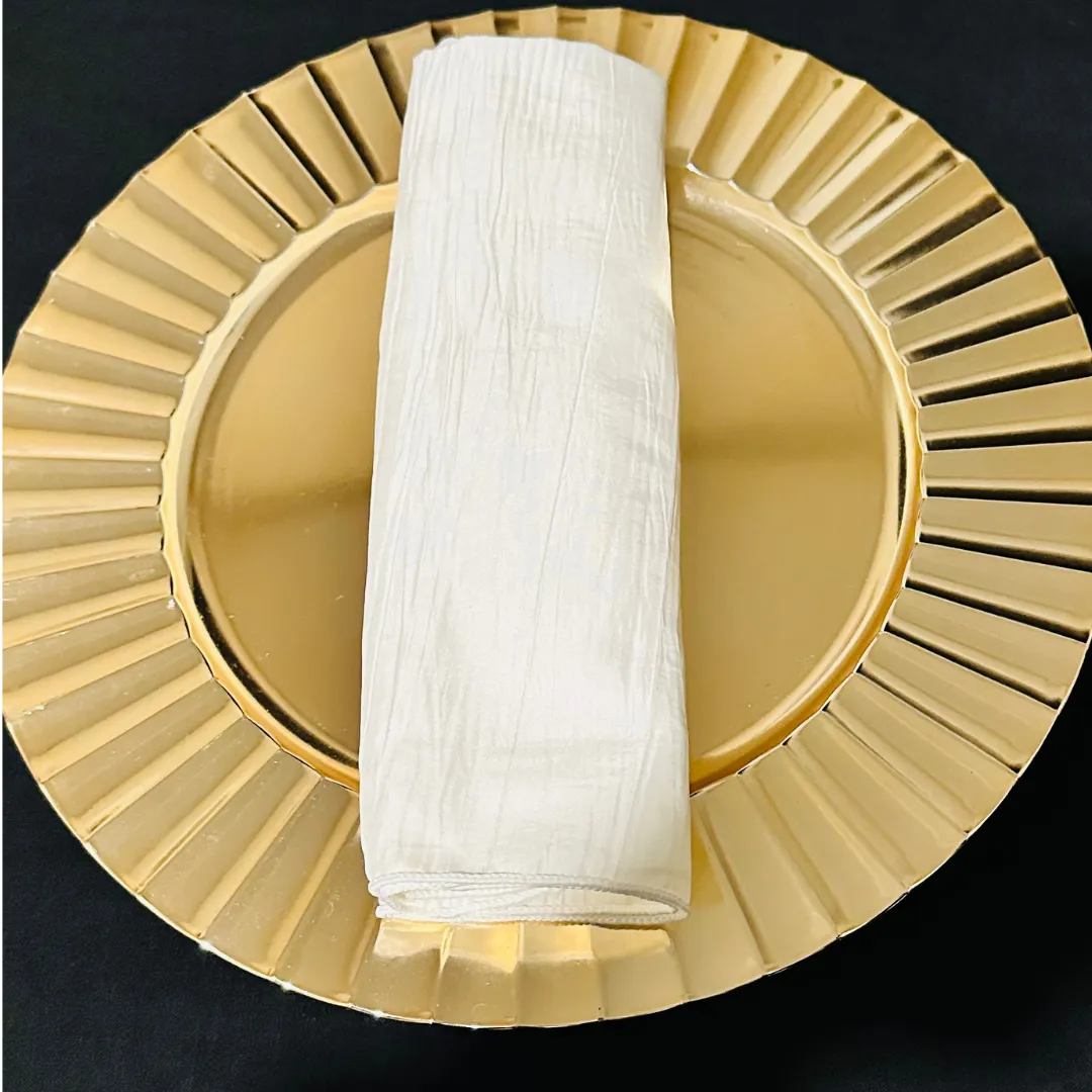 White Crinkle Taffeta Napkins
