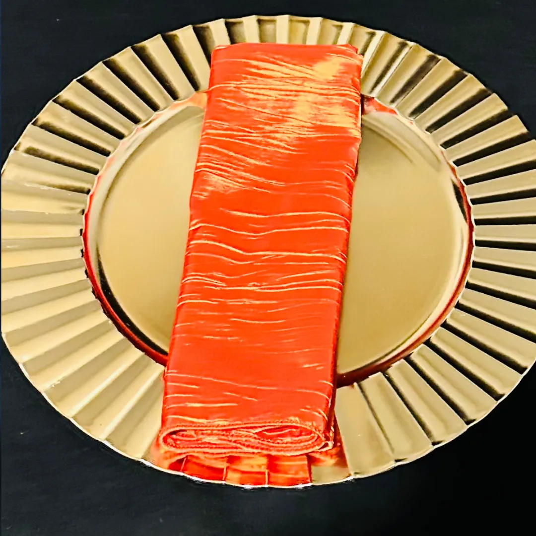 Fire Orange Crinkle Taffeta Napkins