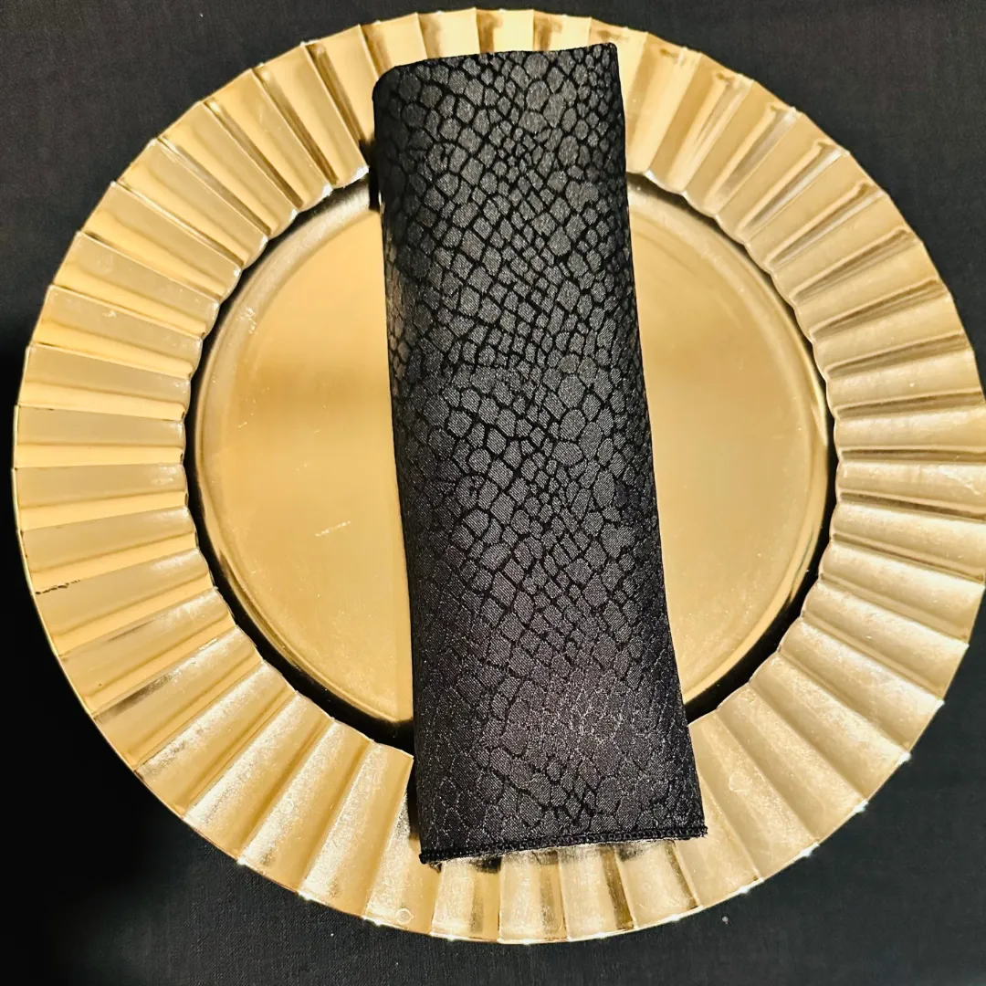 Black Kenyan Damask Napkins