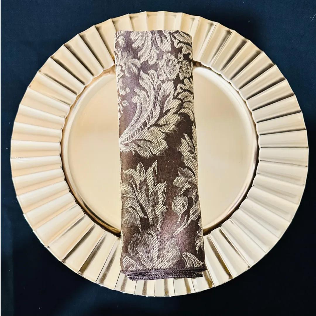 Chocolate Miranda Damask Napkins