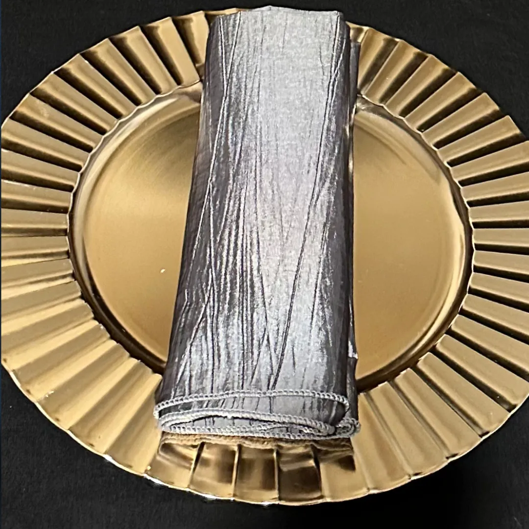 Silver Crinkle Taffeta Napkins