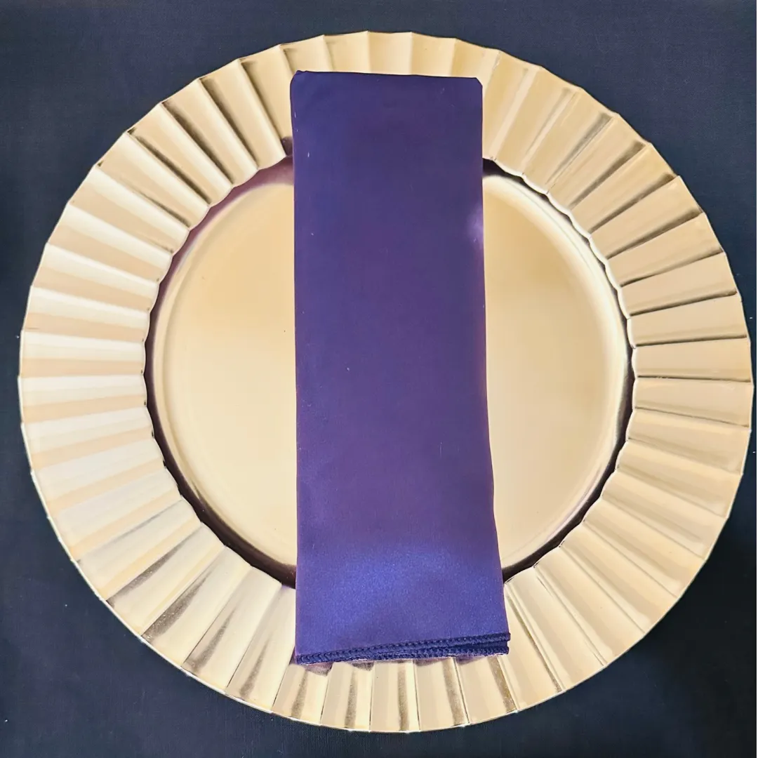 Plum Duchess Satin Napkins