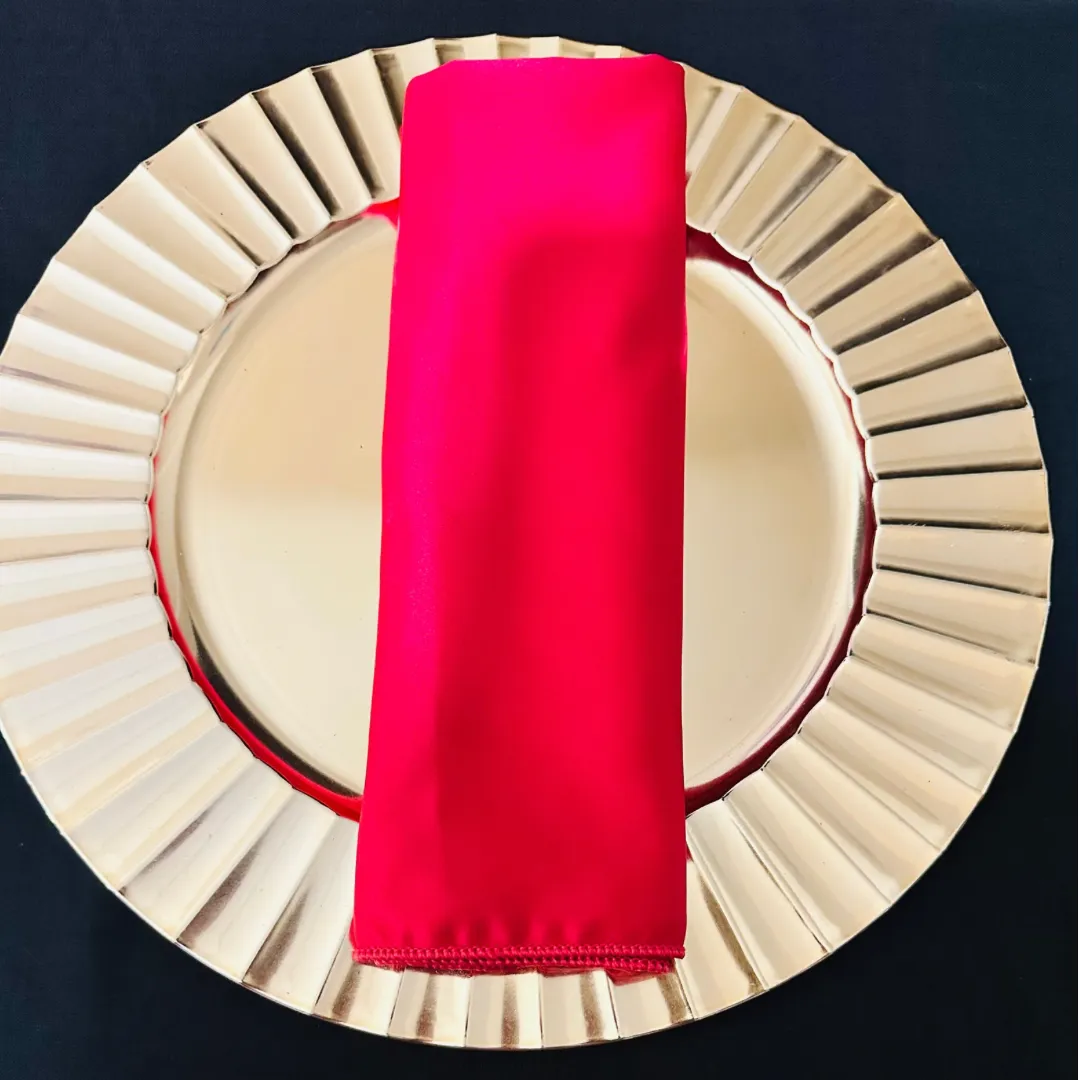 Cerise Duchess Satin Napkins