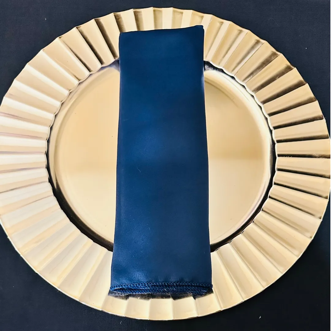 Navy Duchess Satin Napkins