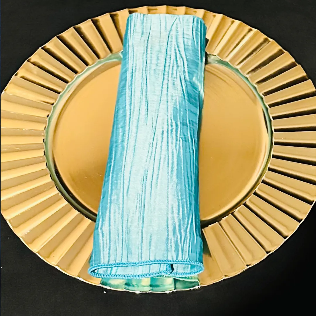 Turquoise Crinkle Taffeta Napkins
