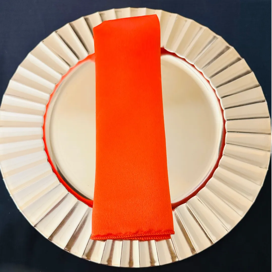 Orange Duchess Satin Napkins