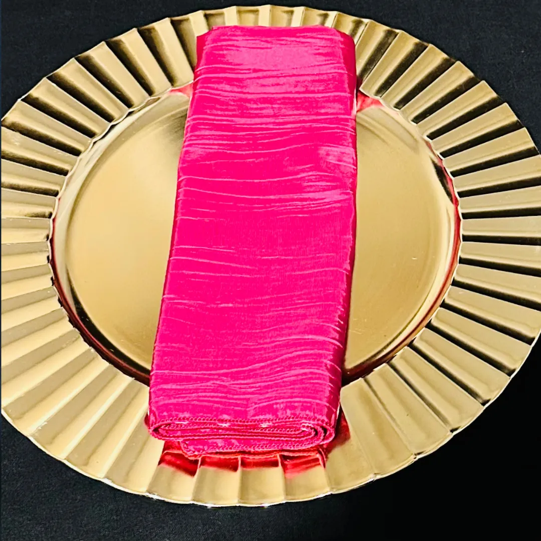 Fuchsia Crinkle Taffeta Napkins