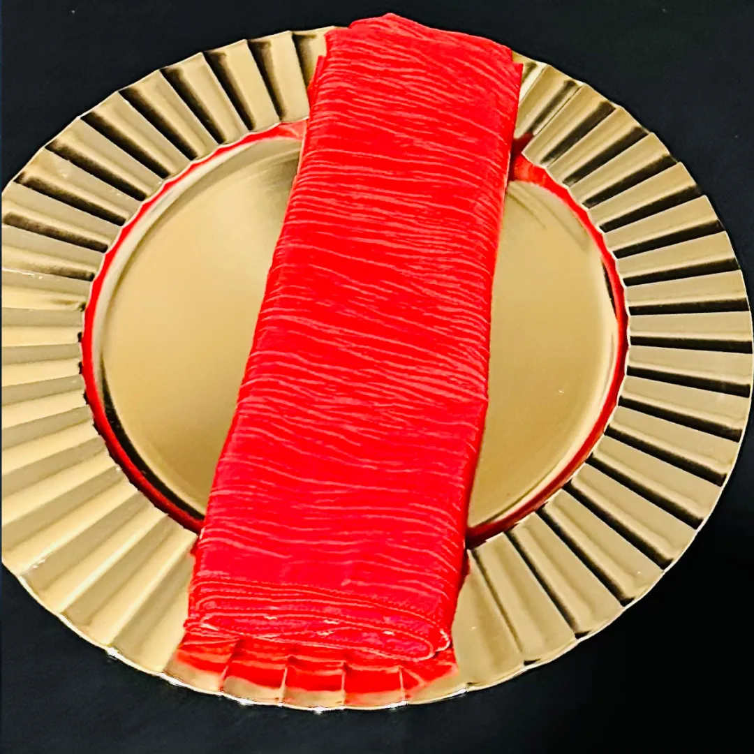 Red Crinkle Taffeta Napkins