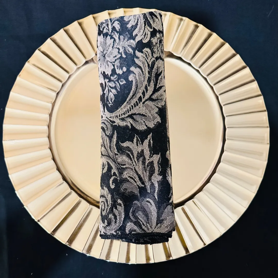 Black Miranda Damask Napkins