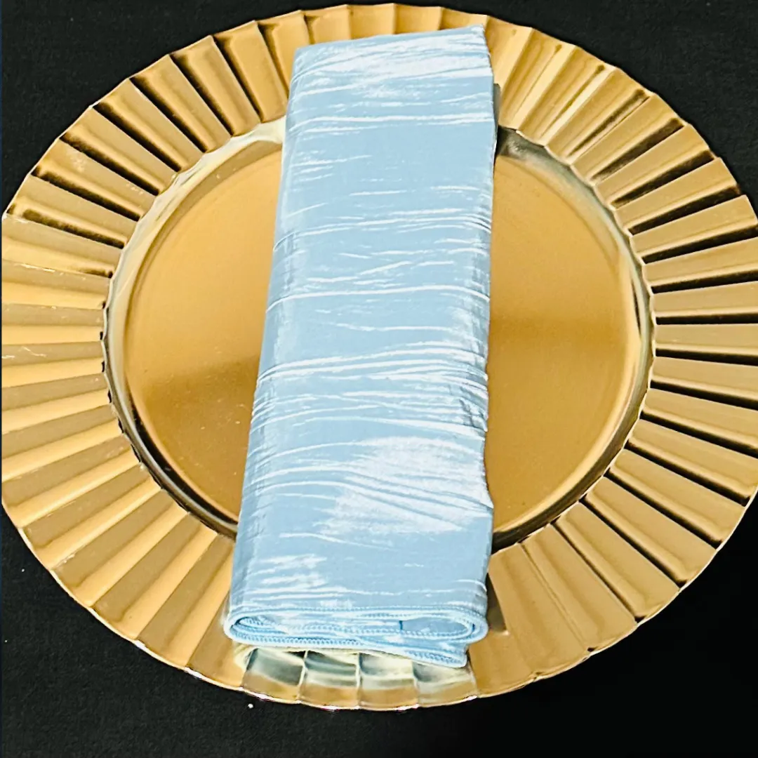 Ice Blue Crinkle Taffeta Napkins