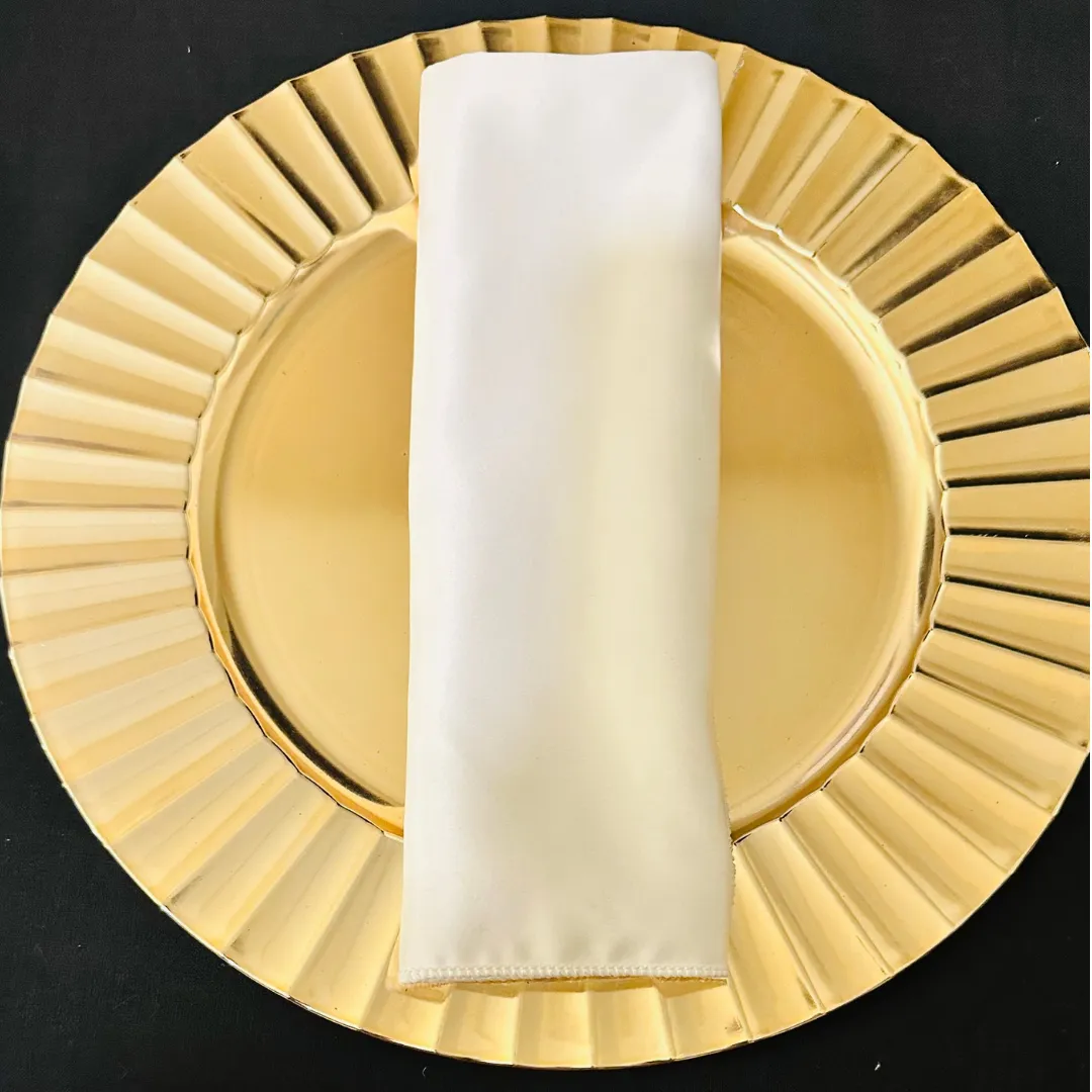 White Duchess Satin Napkins