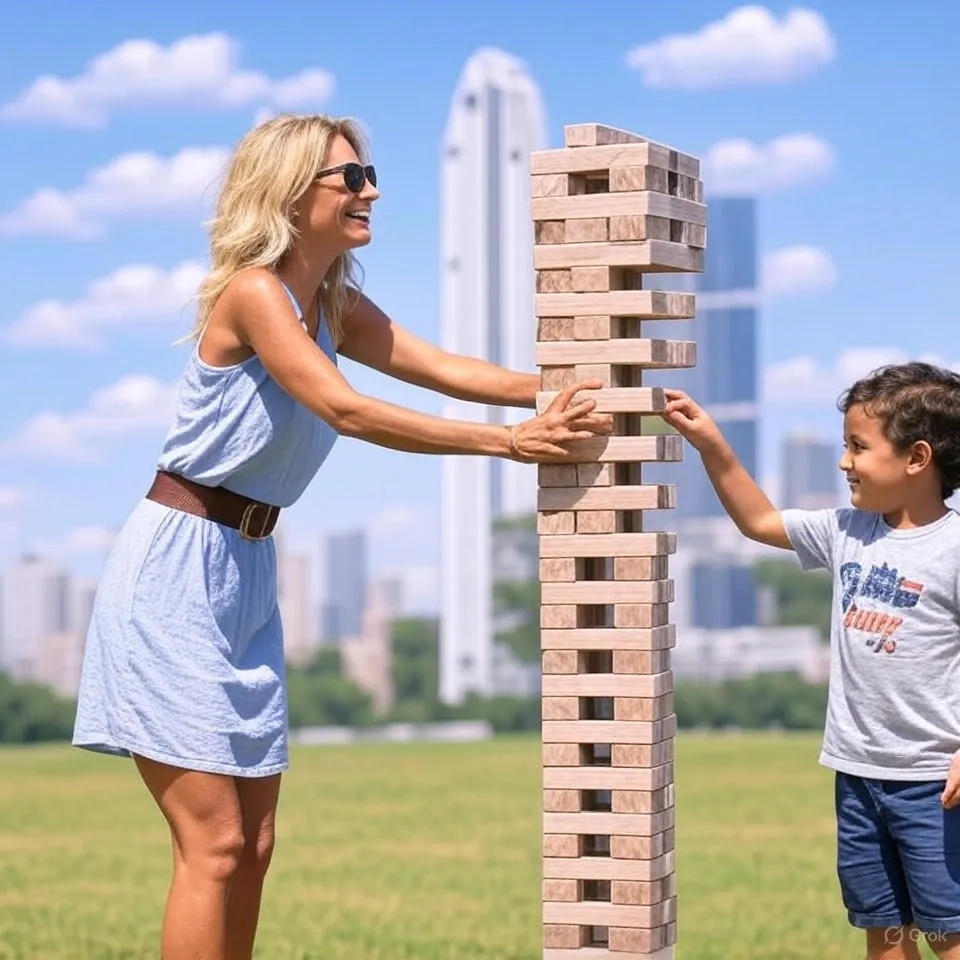 Giant Jenga Yard Game – Tumbling Wooden Blocks for Outdoor Fun