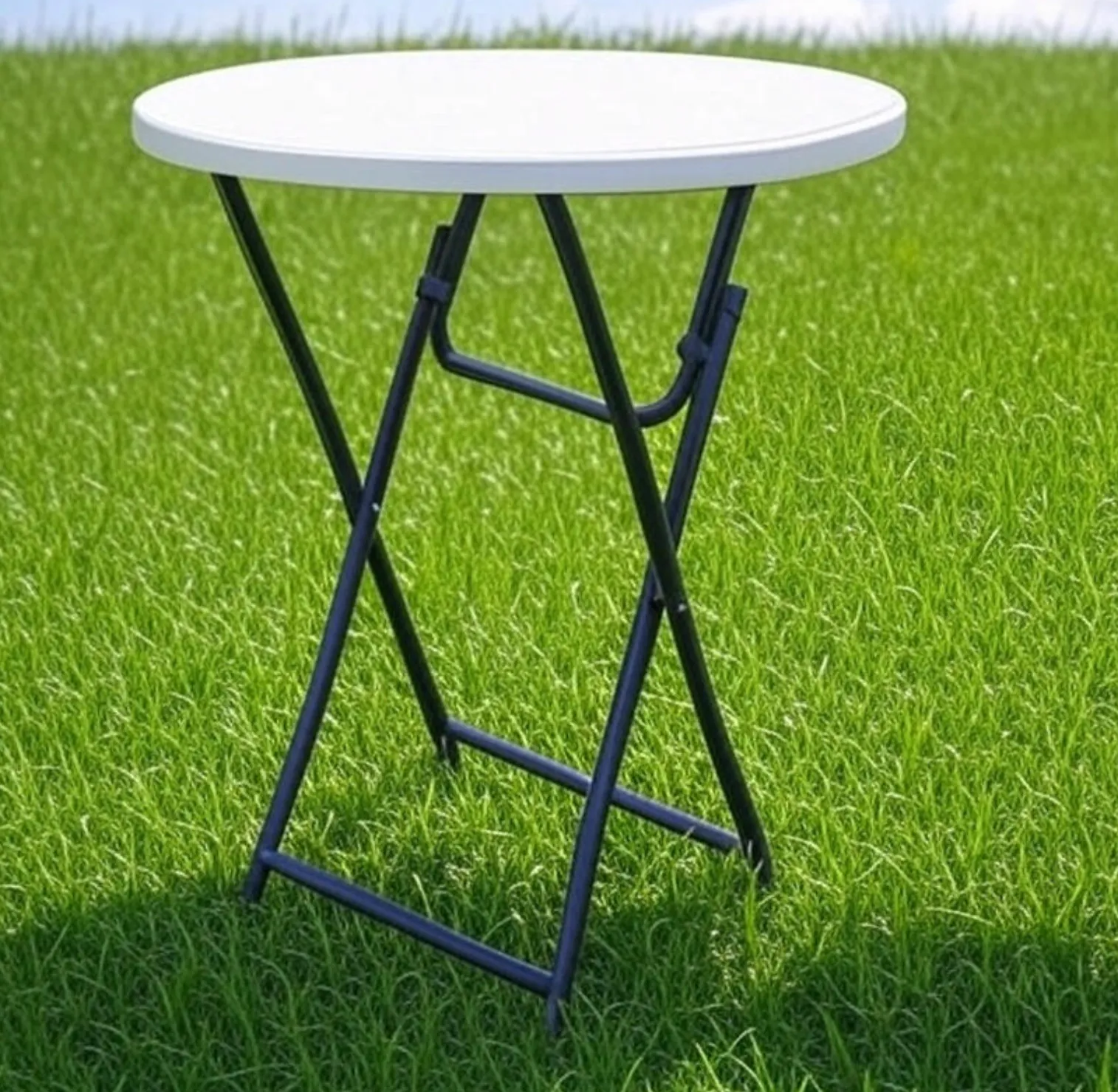 30" Round Plastic Cocktail Table – Bar Height Folding Table