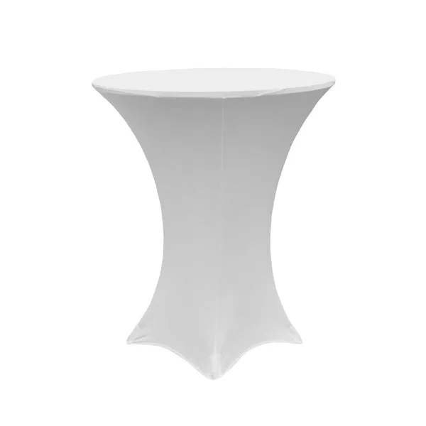 White Spandex Cocktail Table Cloth – Perfect Fit for Our Cocktail Tables